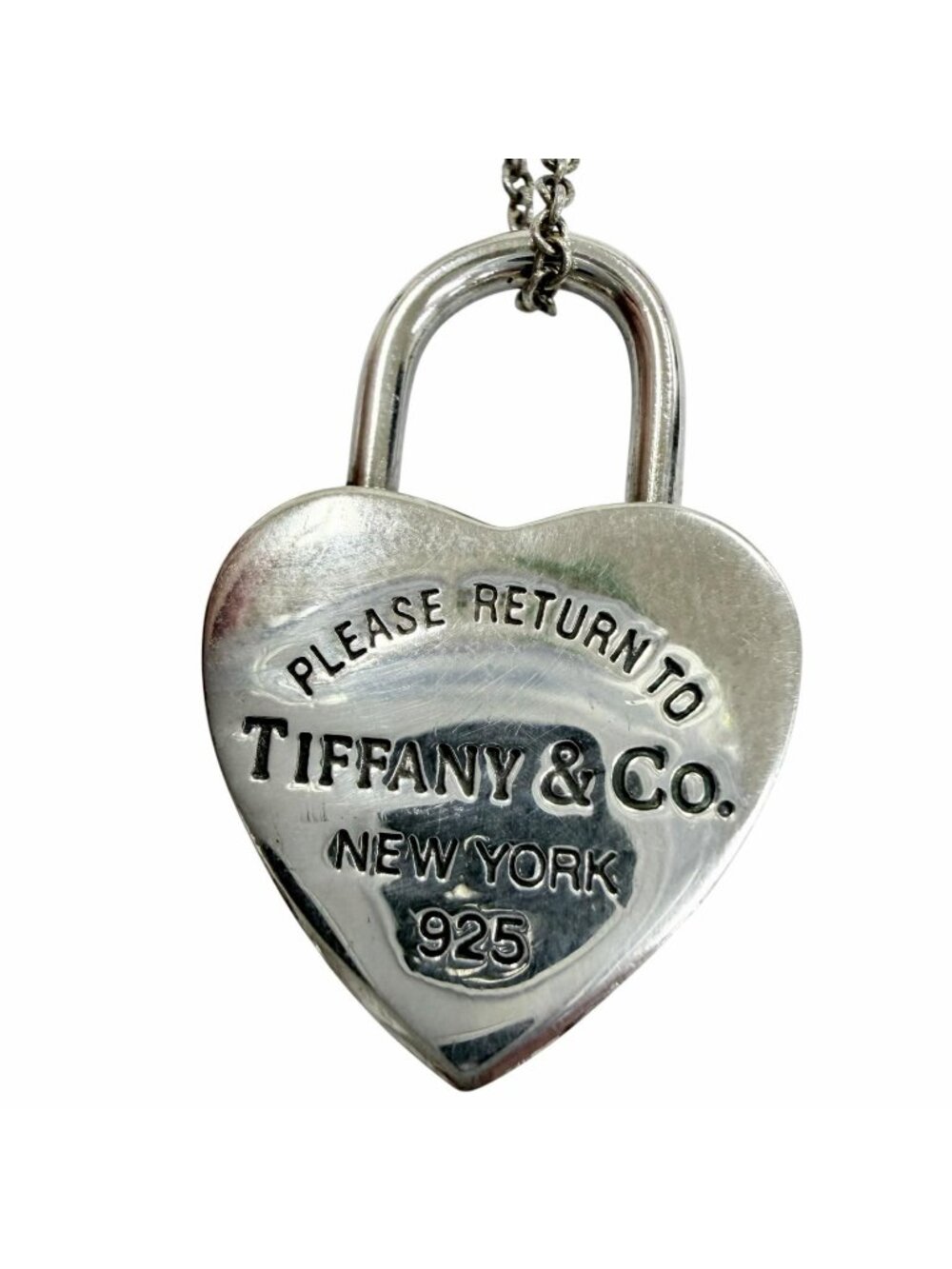 Tiffany & Co Return to Tiffany Heart Lock Necklace 925 Pendant Silver